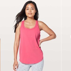 lululemon love tank pleated, size 6, glossy pink
